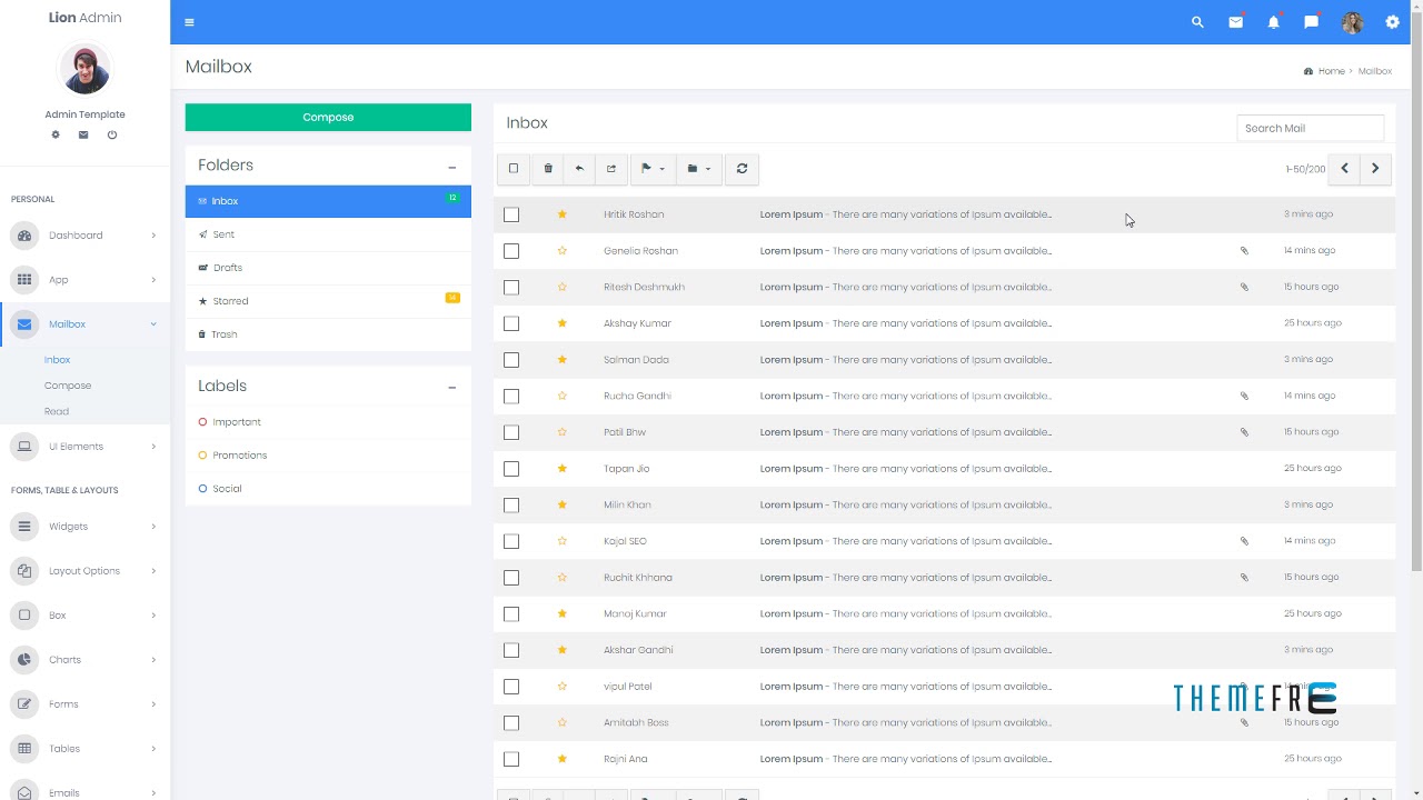 Detail Mailbox Template Bootstrap 4 Nomer 17