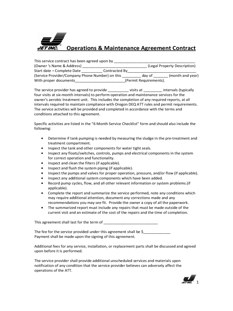 Detail Maintenance Service Agreement Template Nomer 15