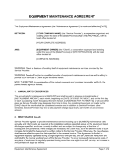 Detail Maintenance Service Agreement Template Nomer 22