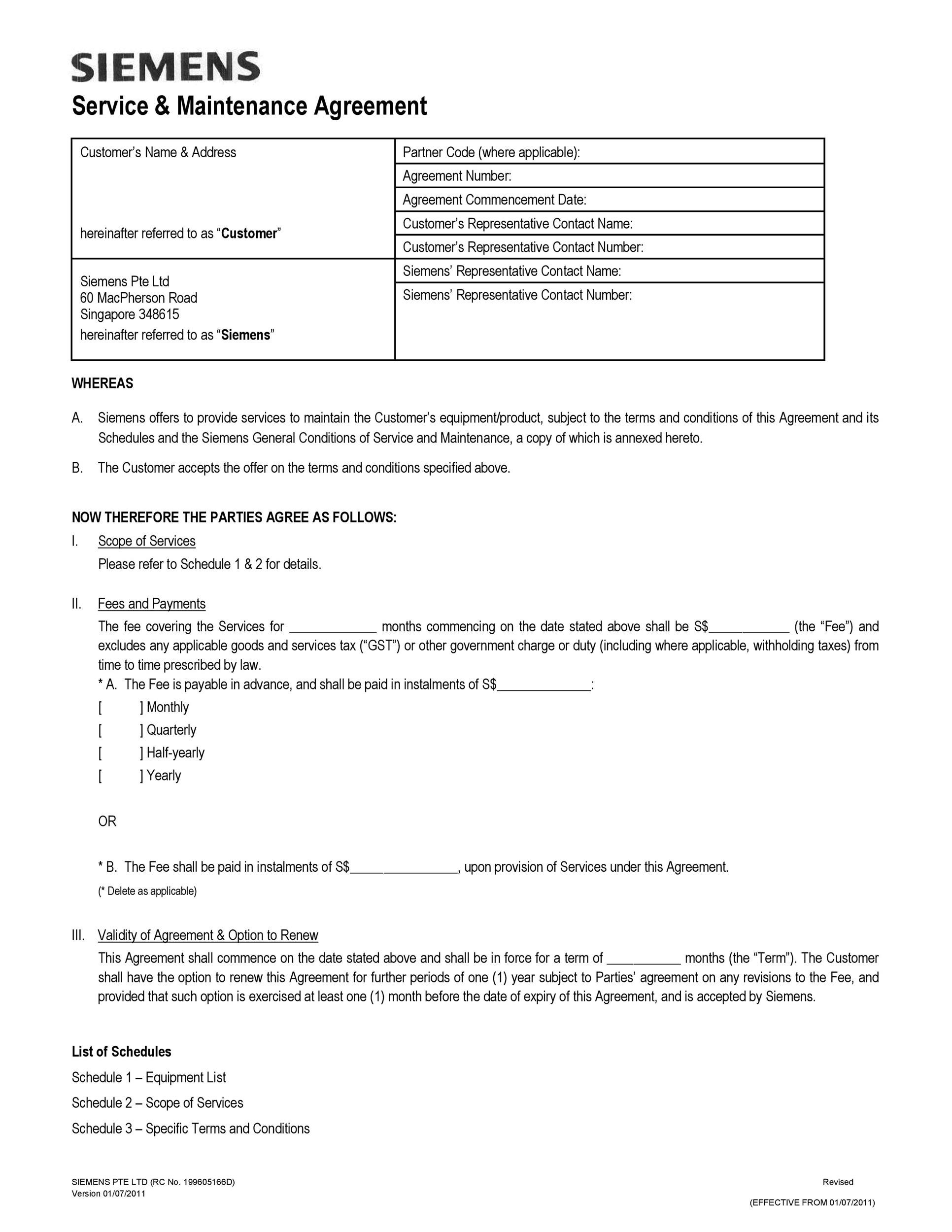 Detail Maintenance Service Agreement Template Nomer 42