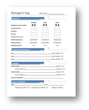 Detail Manager Log Book Template Nomer 10