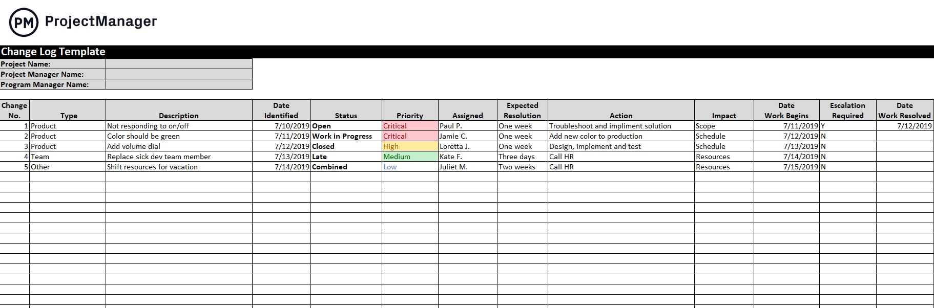 Detail Manager Log Book Template Nomer 24