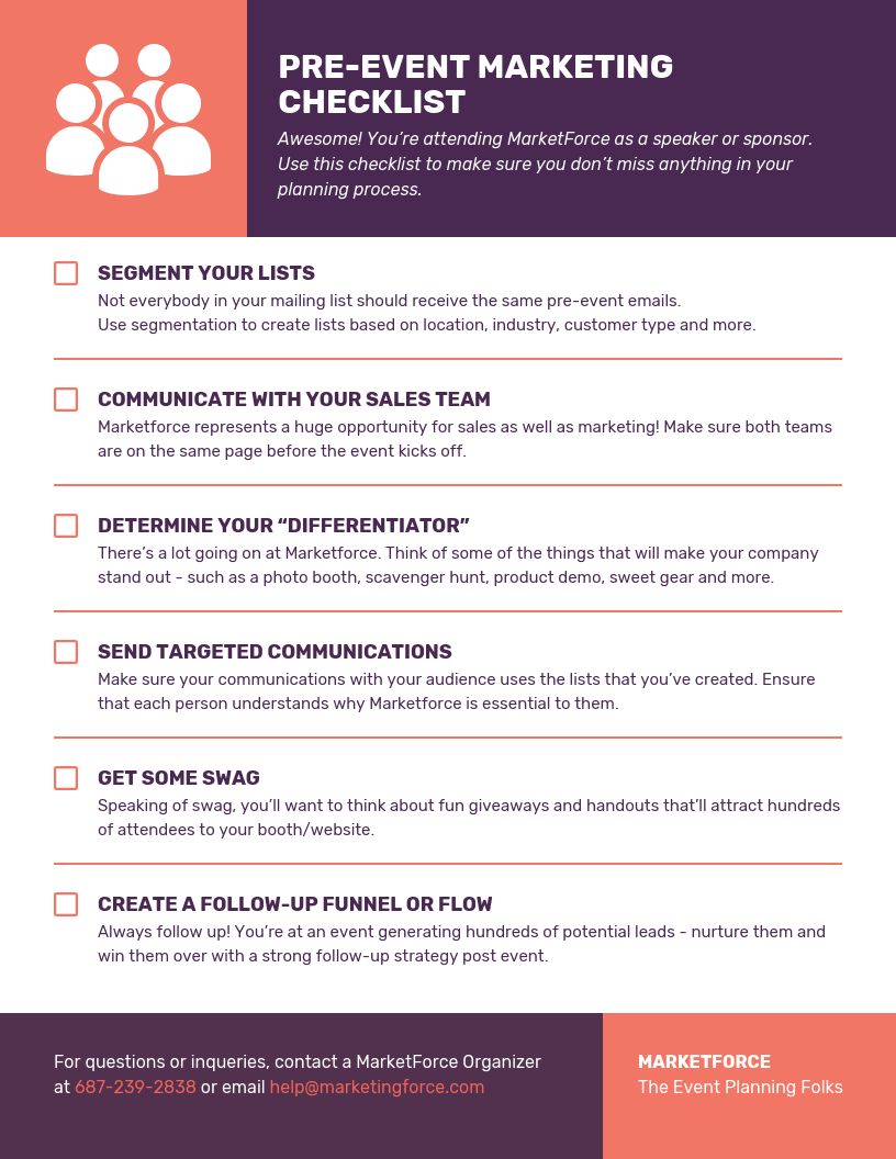 Detail Marketing Checklist Template Nomer 20