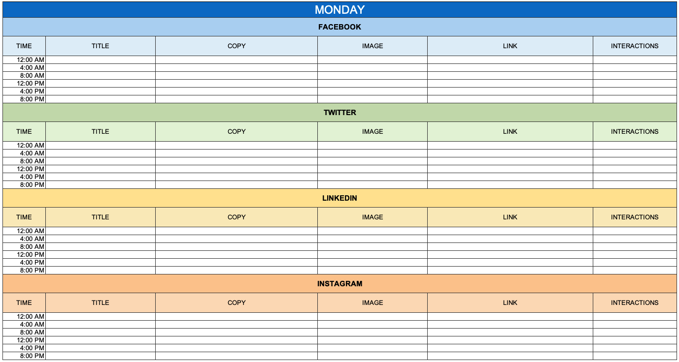 Detail Marketing Schedule Template Nomer 13