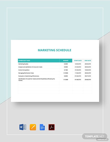 Detail Marketing Schedule Template Nomer 29