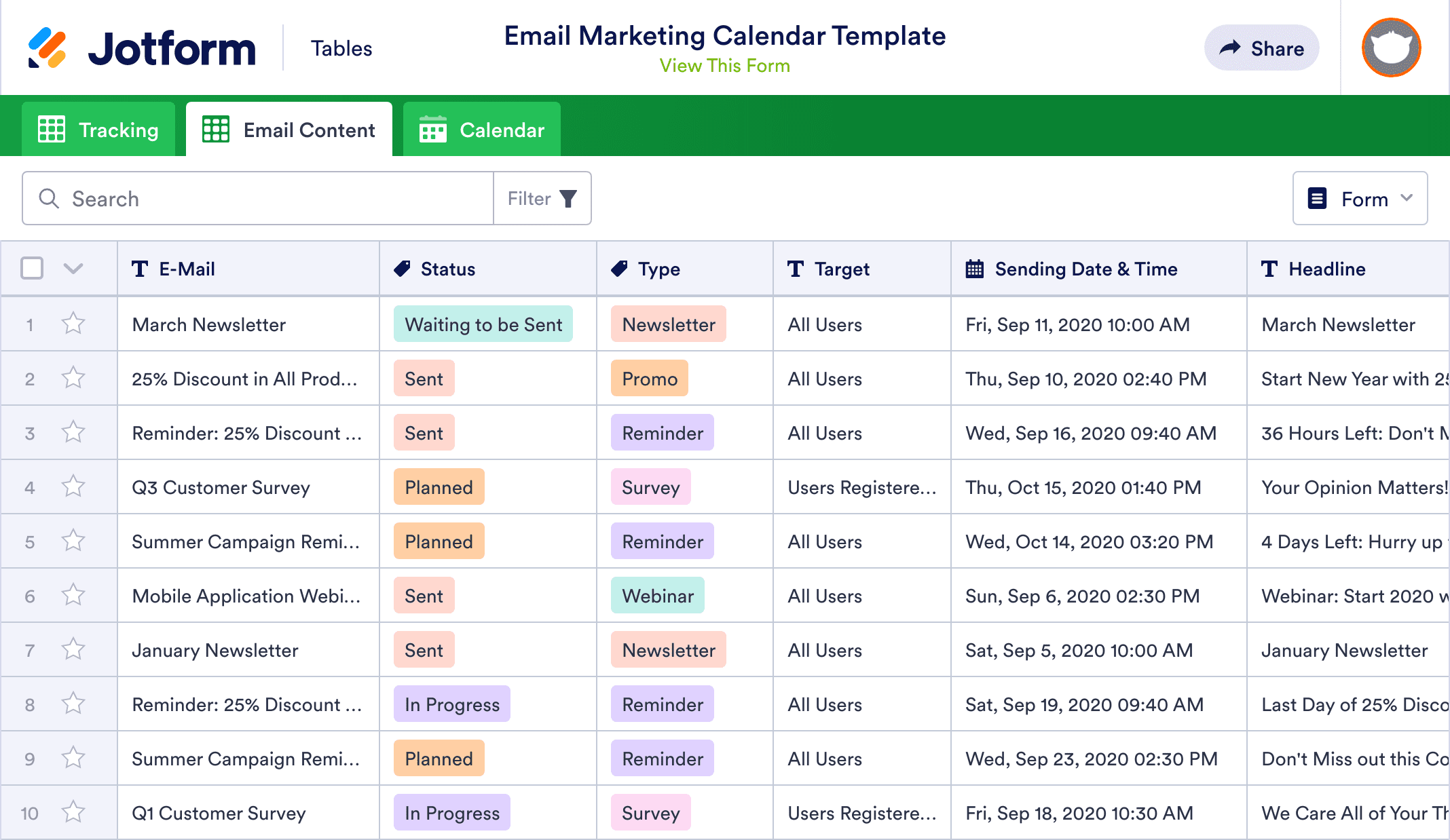 Detail Marketing Schedule Template Nomer 39