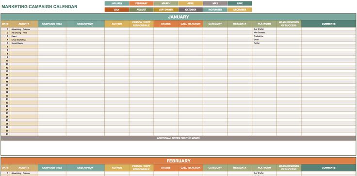 Detail Marketing Schedule Template Nomer 8