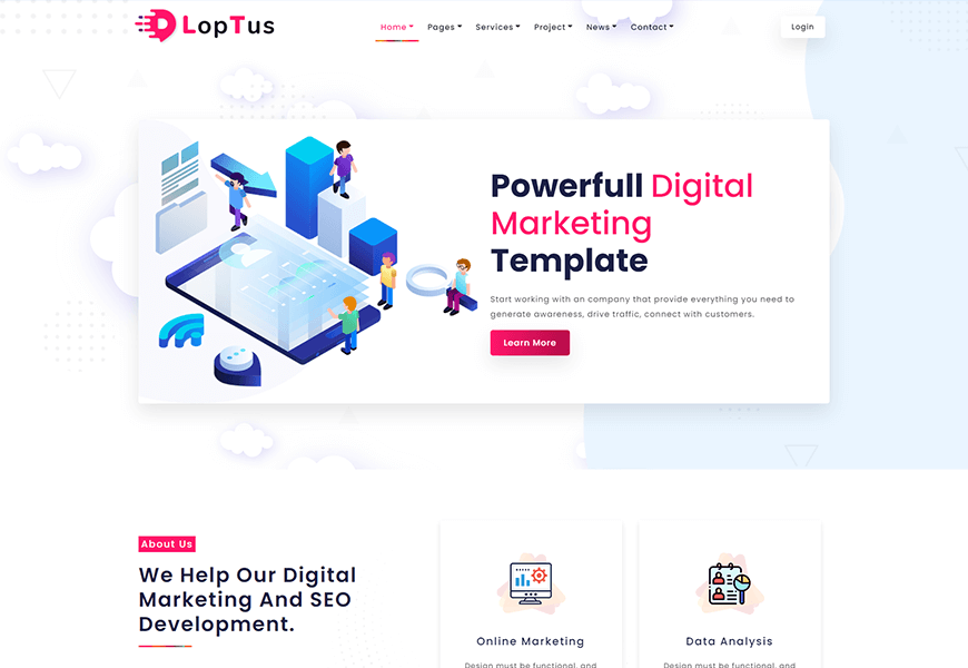 Detail Marketing Web Template Nomer 35