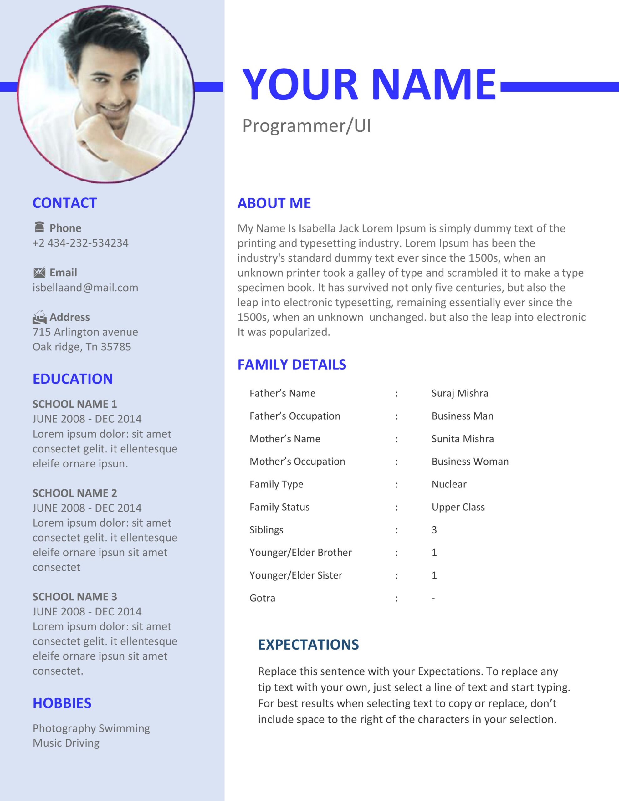 Detail Marriage Biodata Template Nomer 30