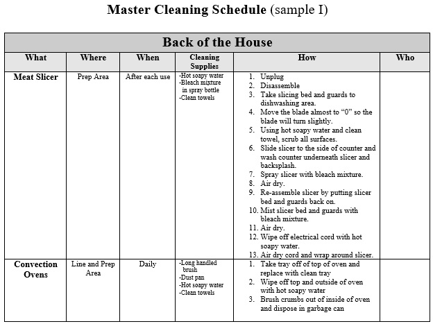 Detail Master Cleaning Schedule Template Nomer 12