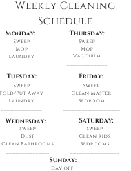 Detail Master Cleaning Schedule Template Nomer 43