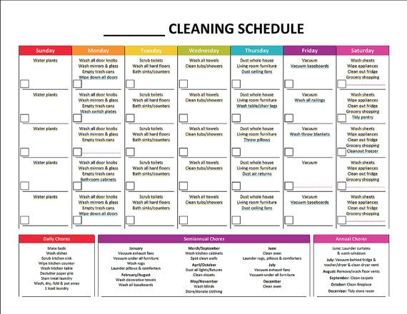 Detail Master Cleaning Schedule Template Nomer 6