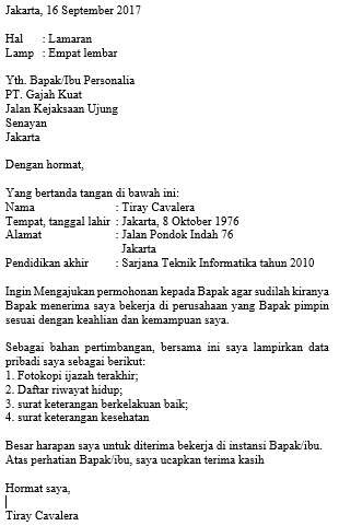 Detail Materi Surat Lamaran Kerja Nomer 25