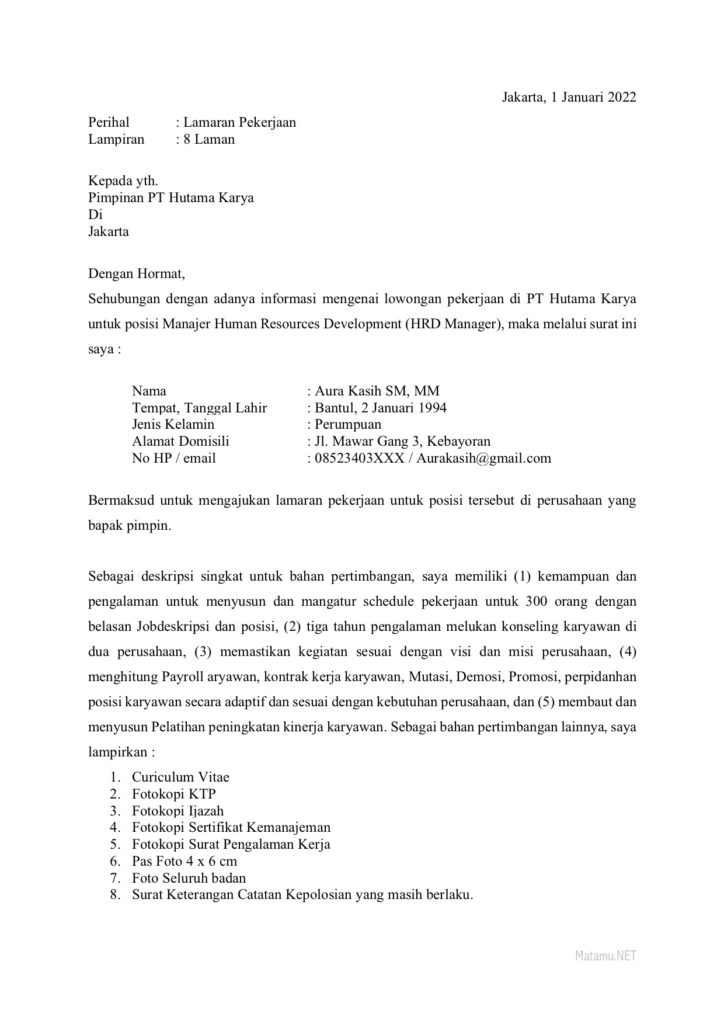 Detail Materi Surat Lamaran Pekerjaan Nomer 13