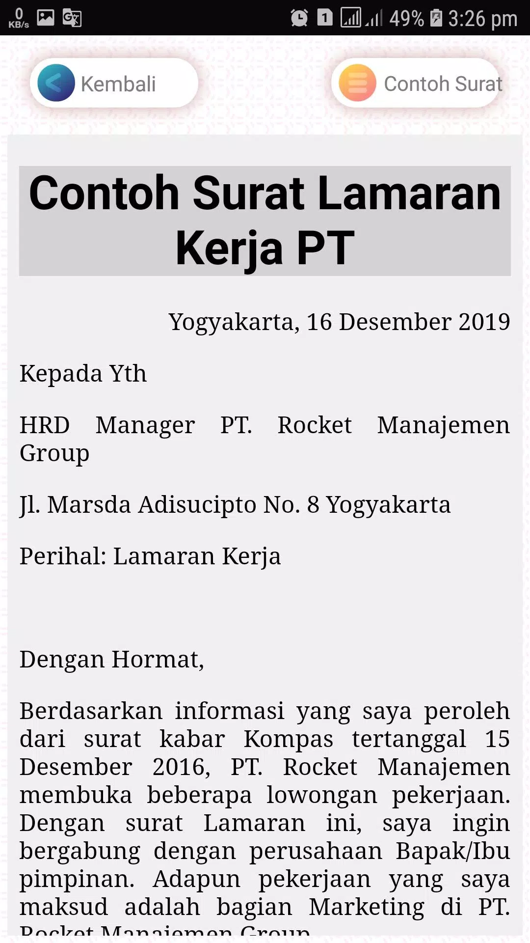 Detail Materi Surat Lamaran Pekerjaan Nomer 33