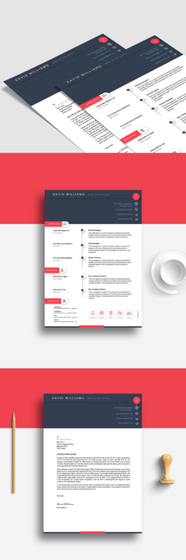 Detail Material Design Resume Template Free Nomer 16