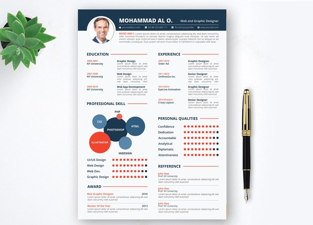 Detail Material Design Resume Template Free Nomer 17