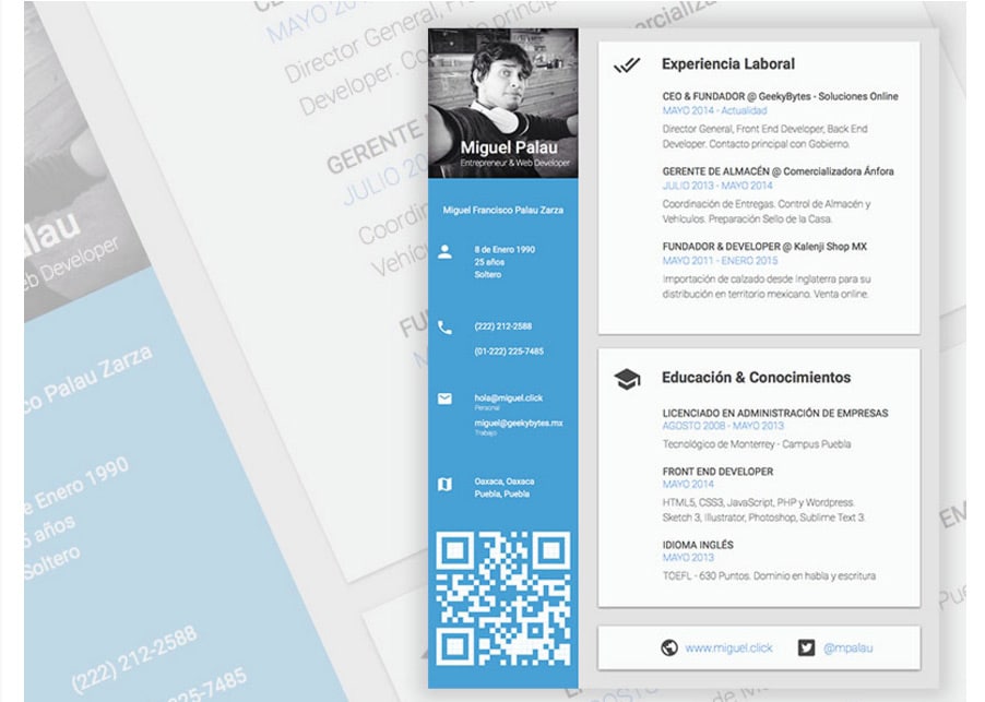 Detail Material Design Resume Template Free Nomer 3