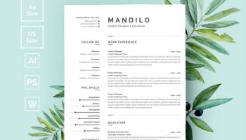 Detail Material Design Resume Template Free Nomer 30