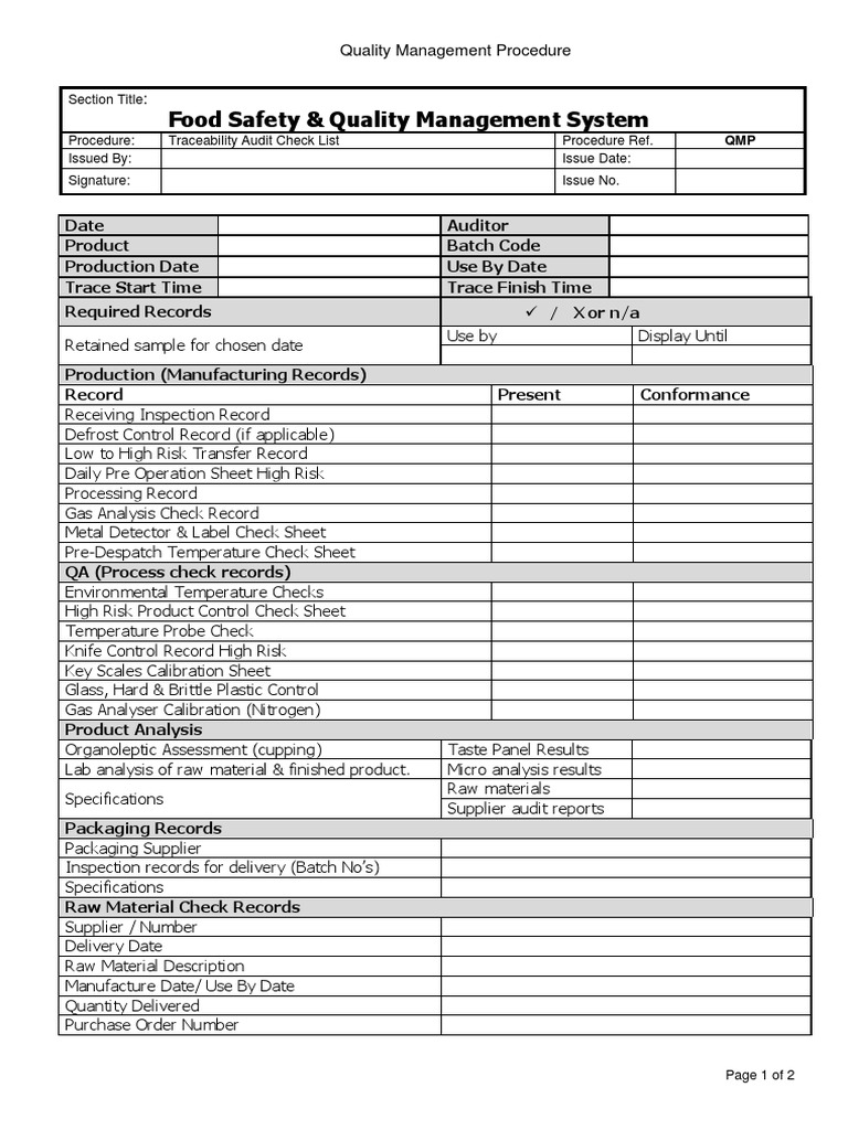 Detail Material Traceability Report Template Nomer 4