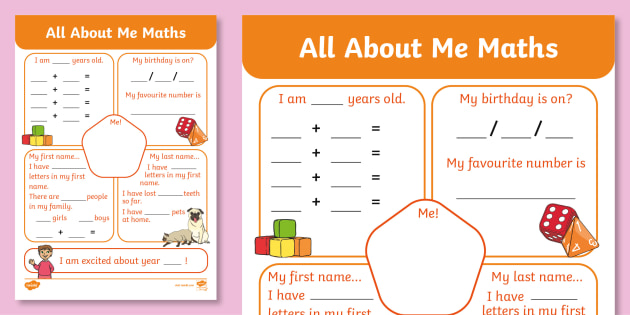Detail Maths About Me Template Nomer 24