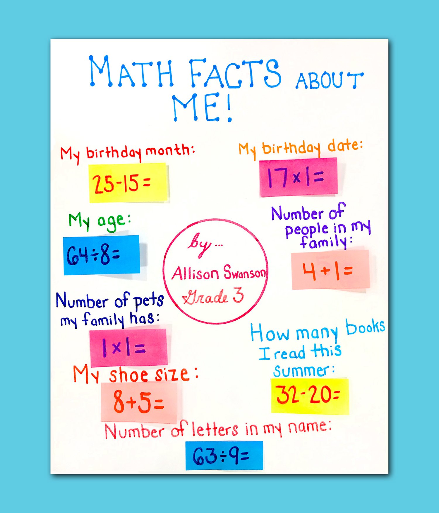 Detail Maths About Me Template Nomer 49