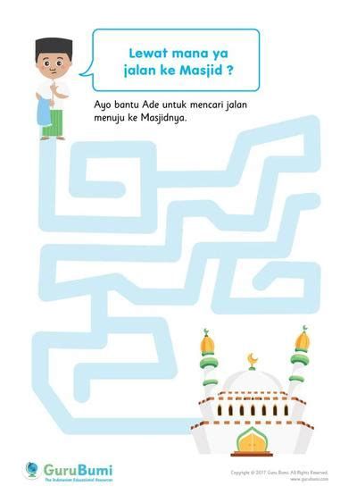 Detail Maze Gambar Masjid Untuk Anak Paud Nomer 4