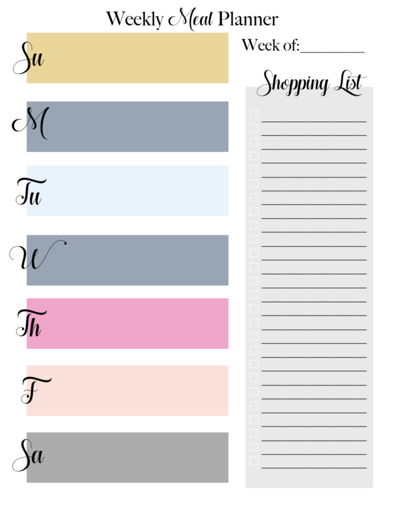 Detail Meal Plan Template Nomer 38