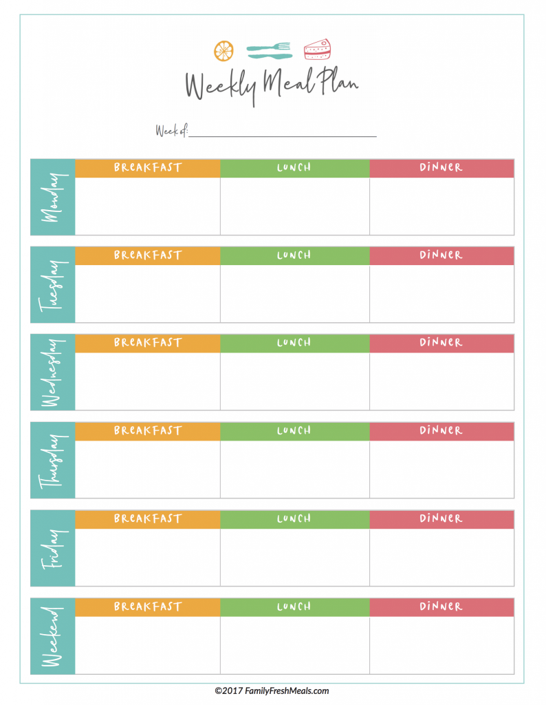 Detail Meal Plan Template Nomer 10