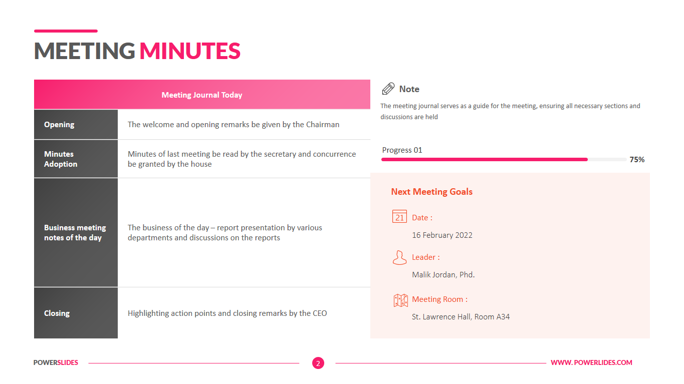 Meeting Minutes Template Powerpoint - KibrisPDR