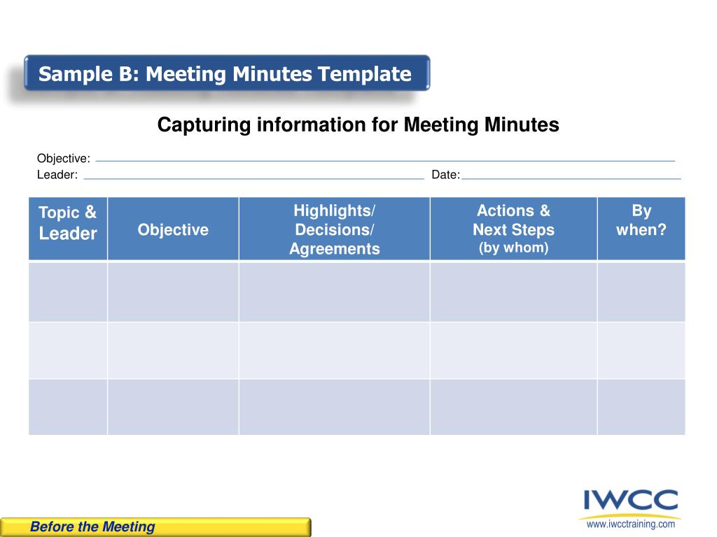 Detail Meeting Minutes Template Powerpoint Nomer 12