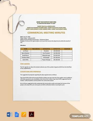 Detail Meeting Minutes Template Powerpoint Nomer 49