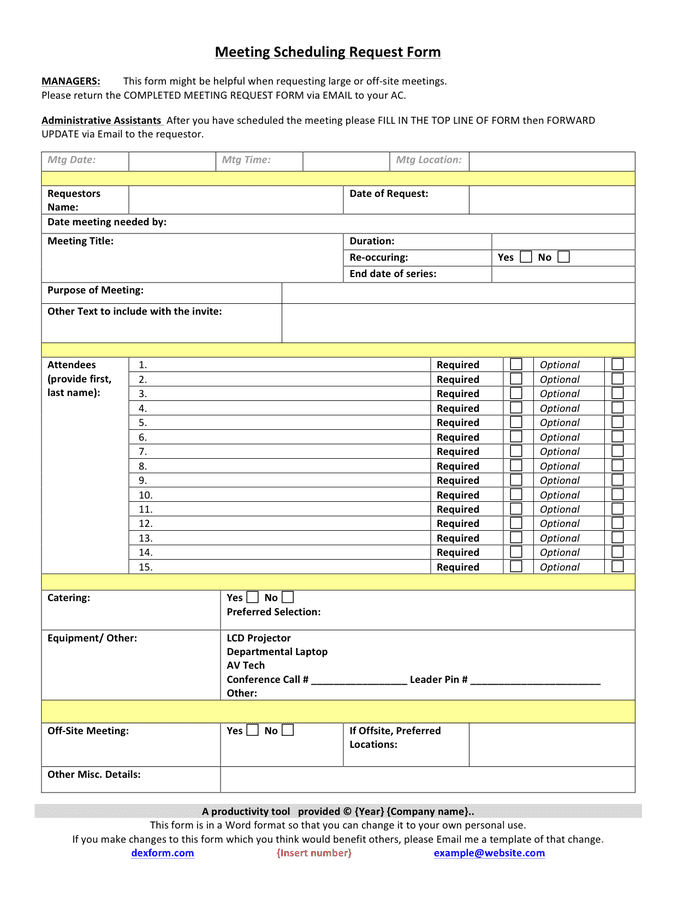 Detail Meeting Request Template Nomer 24