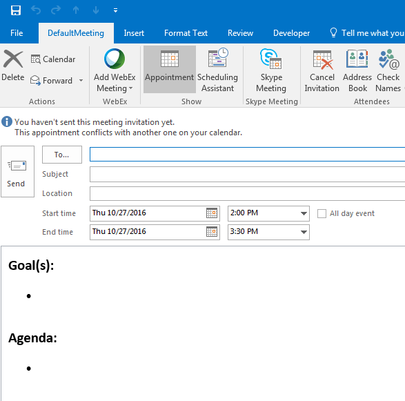 Detail Meeting Request Template Nomer 25