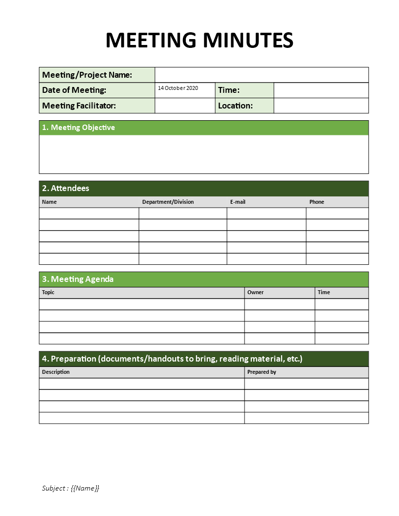 Detail Meeting Template Excel Nomer 20