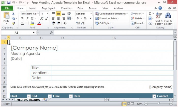 Detail Meeting Template Excel Nomer 24