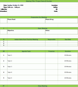 Detail Meeting Template Excel Nomer 37