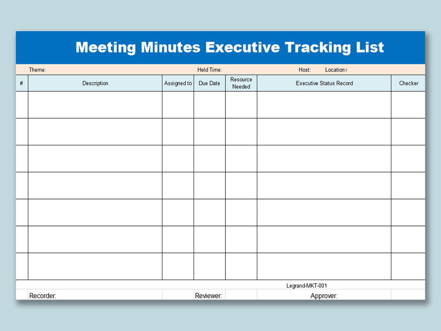 Detail Meeting Template Excel Nomer 47