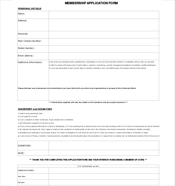 Detail Member Application Template Nomer 18