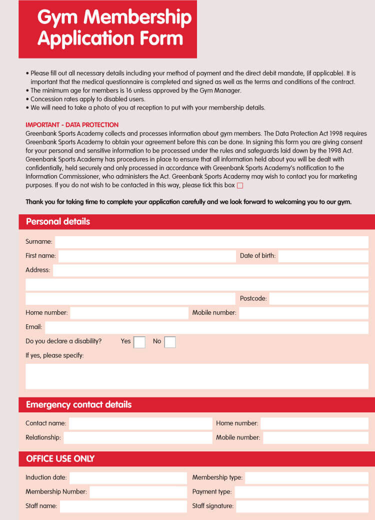 Detail Member Application Template Nomer 3