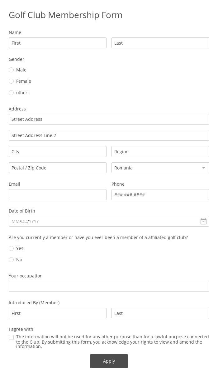 Detail Member Application Template Nomer 28