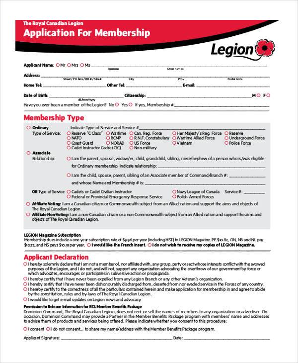 Detail Member Application Template Nomer 32