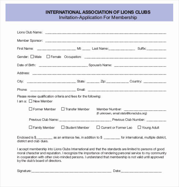 Detail Member Application Template Nomer 7