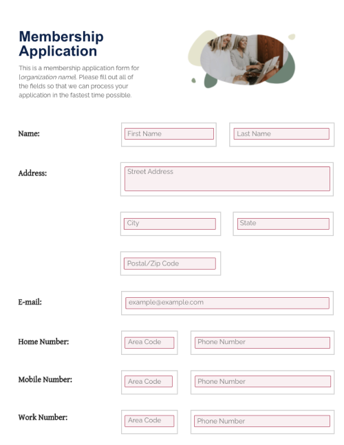 Detail Membership Application Form Template Free Nomer 23