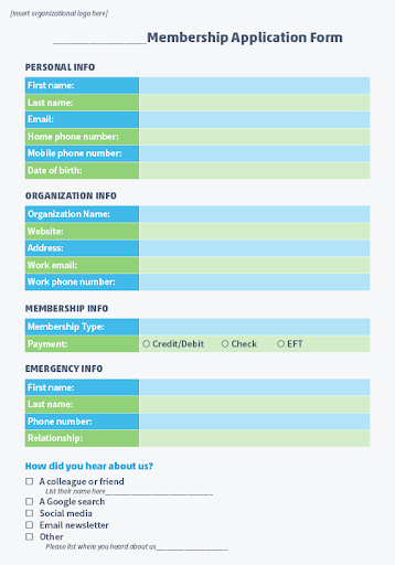 Detail Membership Application Form Template Free Nomer 24