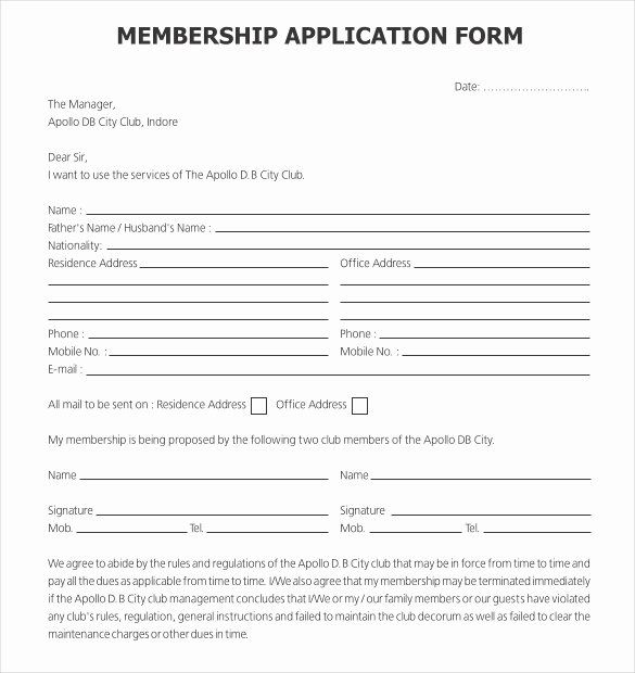 Detail Membership Application Form Template Free Nomer 6