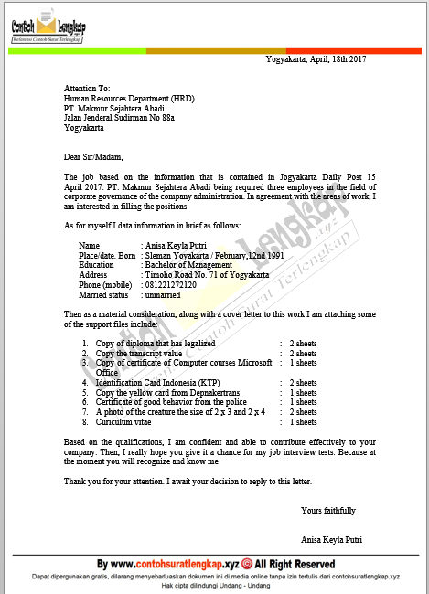 Detail Membuat Surat Lamaran Kerja Dalam Bahasa Inggris Nomer 20