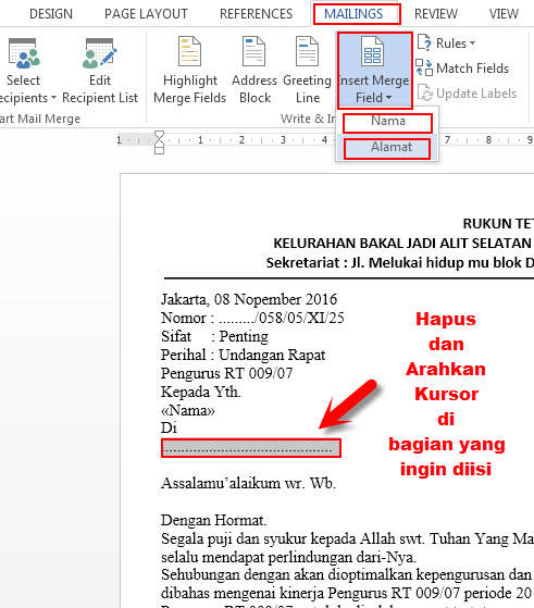 Detail Membuat Surat Massal Di Word 2007 Nomer 12