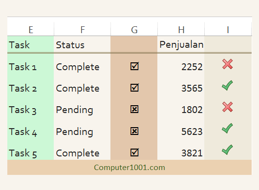 Detail Membuat Tanda Centang Di Excel Nomer 38