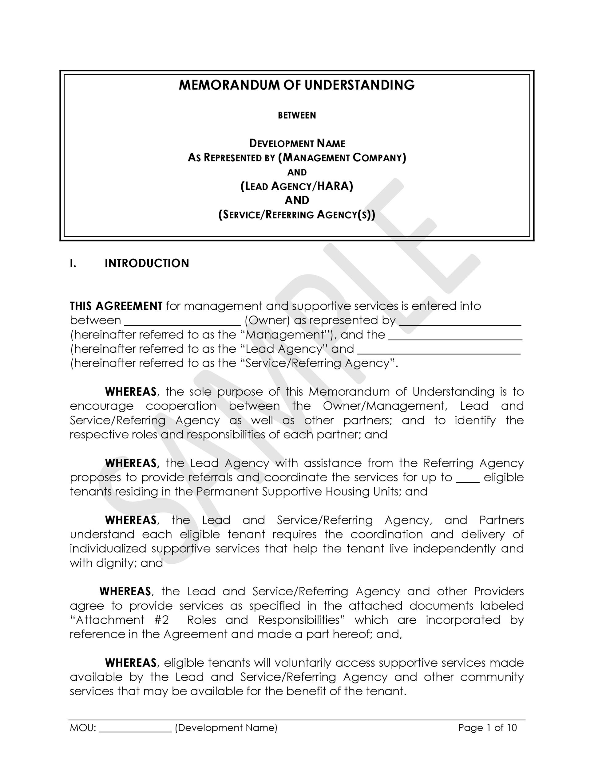 Memorandum Of Understanding Template Word - KibrisPDR